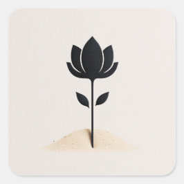 Abstract bloemontwerp vierkante sticker