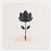 Abstract bloemontwerp vierkante sticker (Voorkant)