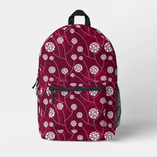 Abstract bloempatroon bedrukte rugzak (Voorkant)