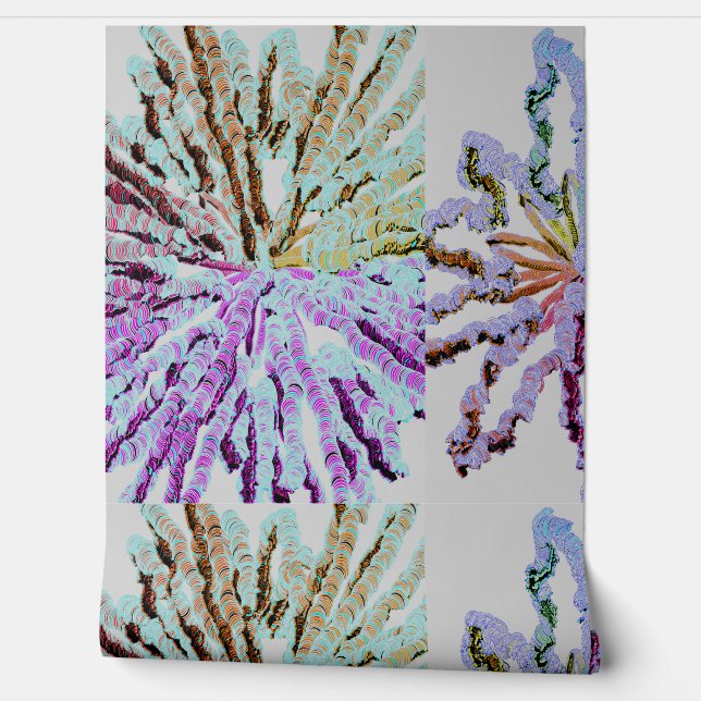 Abstract bloempatroon  behang (Afrollen)