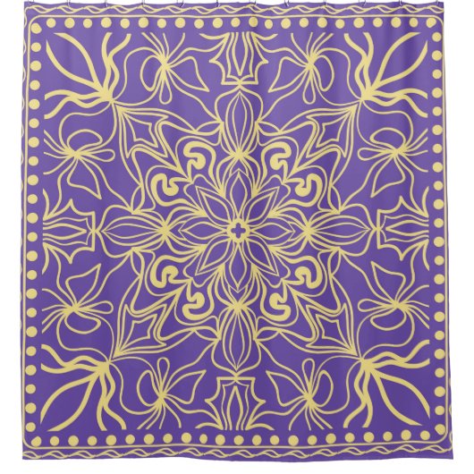Abstract bloempatroon. geometrie, mandala design douchegordijn (Voorkant)
