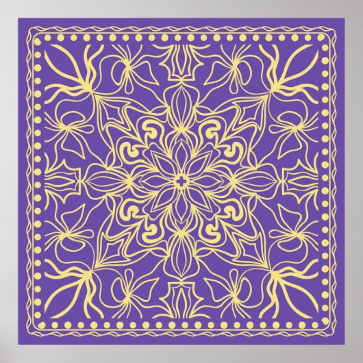 Abstract bloempatroon. geometrie, mandala design poster (Voorkant)