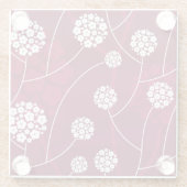 Abstract bloempatroon glazen onderzetter (Achterkant)