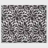 Abstract bloempatroon in zwart-wit cadeaupapier (Vlak)