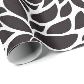 Abstract bloempatroon in zwart-wit cadeaupapier (Rol Hoek)