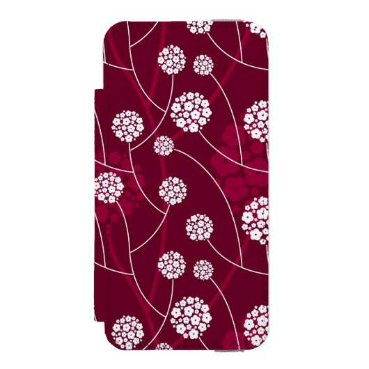 Abstract bloempatroon incipio iPhone portemonnee hoesje (Voorkant Agenda)