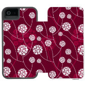 Abstract bloempatroon incipio iPhone portemonnee hoesje (Agenda Open)