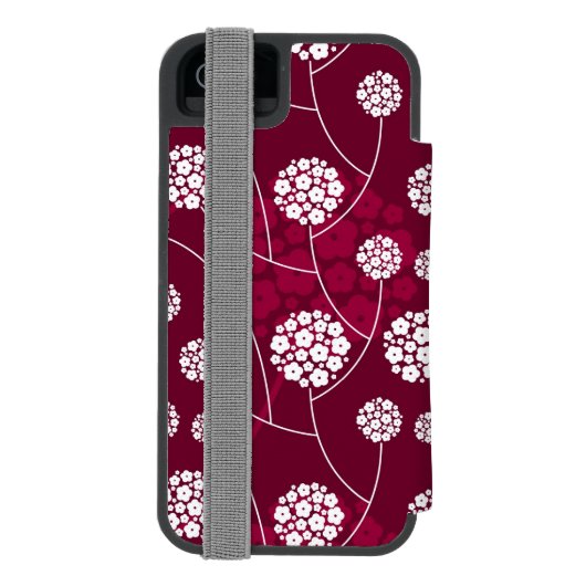 Abstract bloempatroon incipio iPhone portemonnee hoesje (Agenda Achterkant)