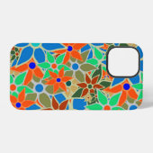 Abstract bloempatroon iPhone hoesje (Achterkant horizontaal)