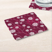 Abstract bloempatroon kartonnen onderzetters (Schuin)