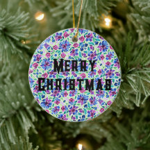 Abstract bloempatroon - keramiek ornament