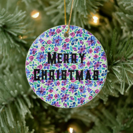 Abstract bloempatroon - keramiek ornament