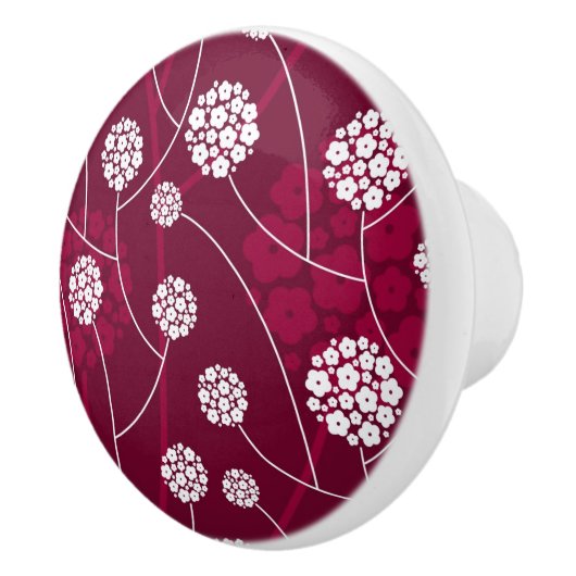 Abstract bloempatroon keramische knop (Rechts)