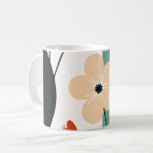 Abstract bloempatroon koffiemok (Voorkant links)