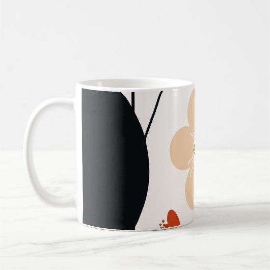 Abstract bloempatroon koffiemok (Links)