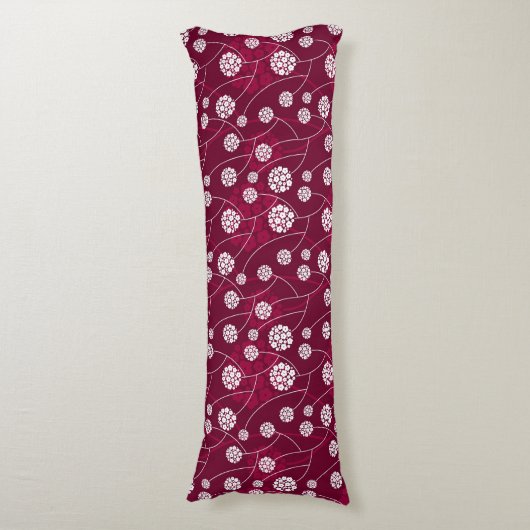 Abstract bloempatroon lichaamskussen (Voorkant Verticaal)