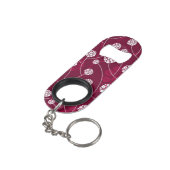 Abstract bloempatroon sleutelhanger flessenopener (Achterkant Gekanteld)