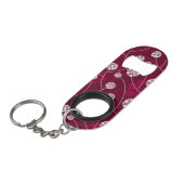 Abstract bloempatroon sleutelhanger flessenopener (Voorkant Gekanteld)