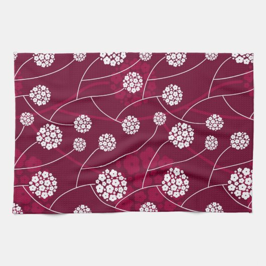 Abstract bloempatroon theedoek (Horizontaal)