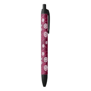 Abstract bloempatroon zwarte inkt pen