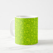 Abstract bloemrozenpatroon koffiemok (Voorkant links)