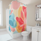 Abstract bloemschilderij douchegordijn (In situ)