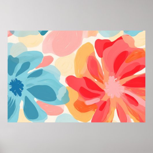 Abstract bloemschilderij poster (Voorkant)