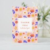 Abstract bloemvermogen bedankkaart (Staand voorkant)