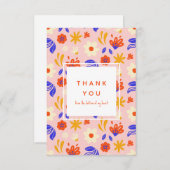 Abstract bloemvermogen bedankkaart (Voorkant / Achterkant)