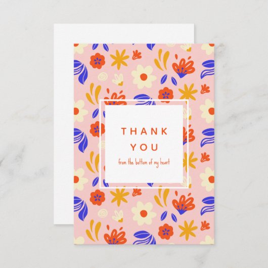 Abstract bloemvermogen bedankkaart (Voorkant / Achterkant)