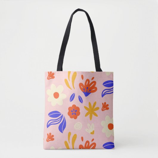 Abstract bloemvermogen tote bag (Voorkant)