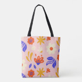 Abstract bloemvermogen tote bag (Achterkant)