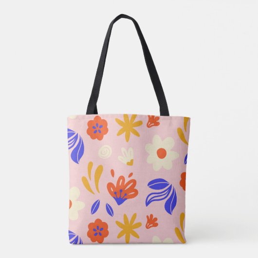 Abstract bloemvermogen tote bag (Achterkant)
