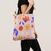 Abstract bloemvermogen tote bag (Dichtbij)