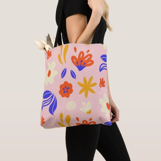 Abstract bloemvermogen tote bag (Dichtbij)