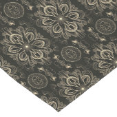 Abstract bloemzwart en goud medium tafelloper (Hoek)