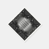 Abstract bloemzwart en zilver servet (Hoek)