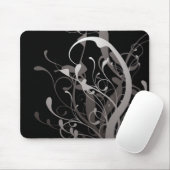 abstract bloemzwart muismat (Met muis)