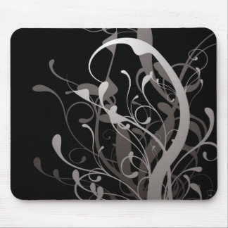 abstract bloemzwart muismat