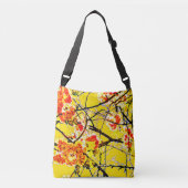 Abstract bloesem bloesem geel crossbody tas (Voorkant)