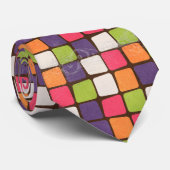 abstract blokpatroon stropdas (Opgerold)