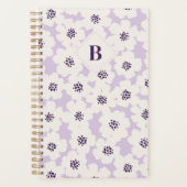 Abstract blokvormig bloemenlavendelmonogram planner (Voorkant)
