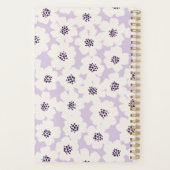 Abstract blokvormig bloemenlavendelmonogram planner (Achterkant)