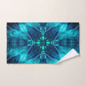 Abstract Bloom Aqua en Blauw Fractal Design Bad Handdoek (Handdoek)