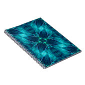 Abstract Bloom Aqua en Blauw Fractal Design Notitieboek (Rechterzijde)
