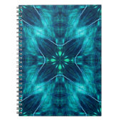 Abstract Bloom Aqua en Blauw Fractal Design Notitieboek (Voorkant)