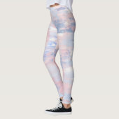 Abstract Blozen en Blauwe Verfstreken Leggings (Links)