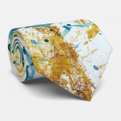 Abstract Blue and Gold Textures  Stropdas (Opgerold)