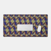 Abstract blue and gold wave geometric pattern 1299 bureaumat (Keyboard & Muis)
