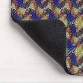 Abstract blue and gold wave geometric pattern 1299 muismat (Hoek)